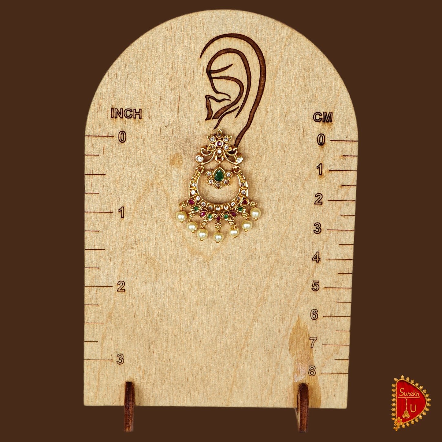 Golden Floral Chandbali small