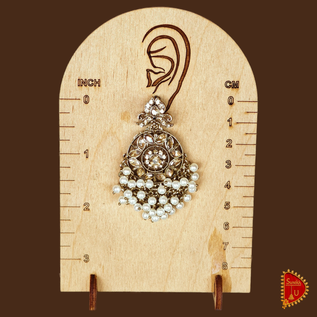Rosegold Bud Pearl Chandbali