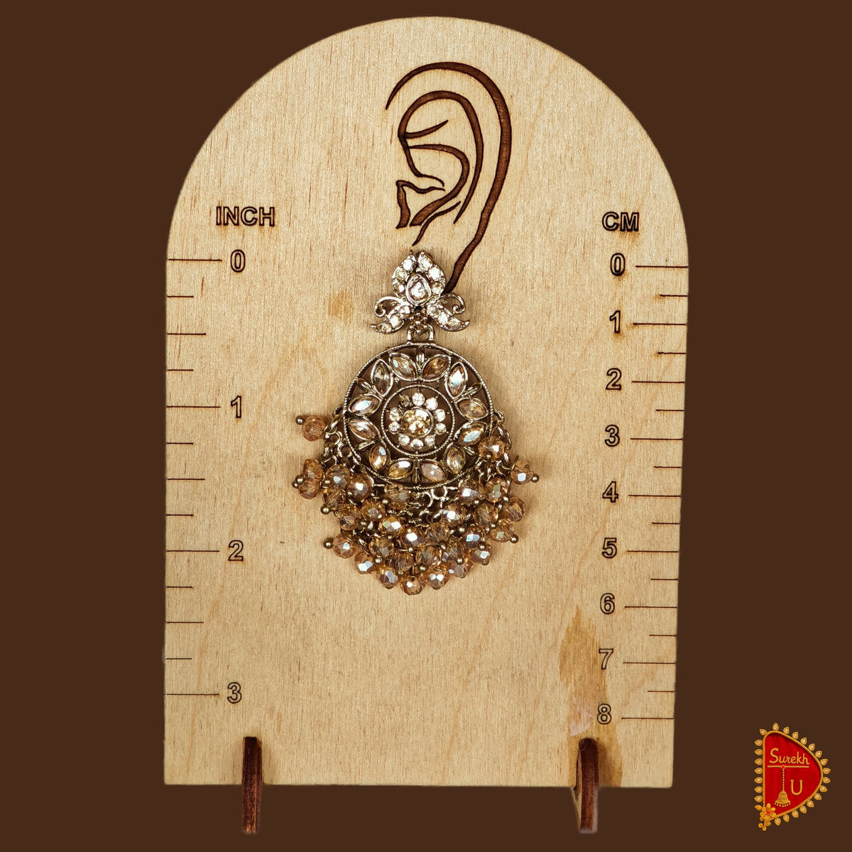 Rosegold Beads Bud Chandbali