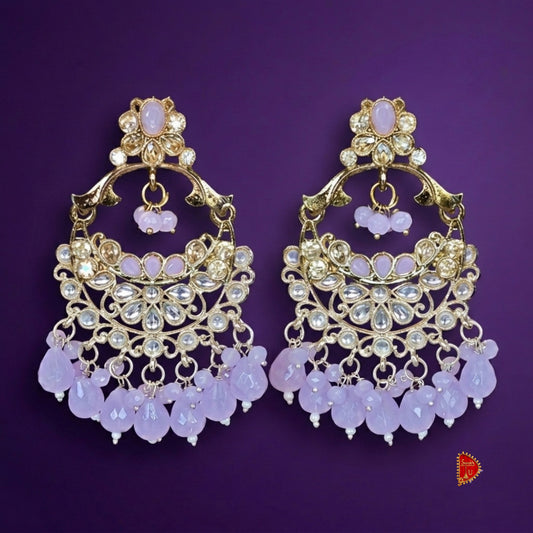 Lavender Stones Chandbali