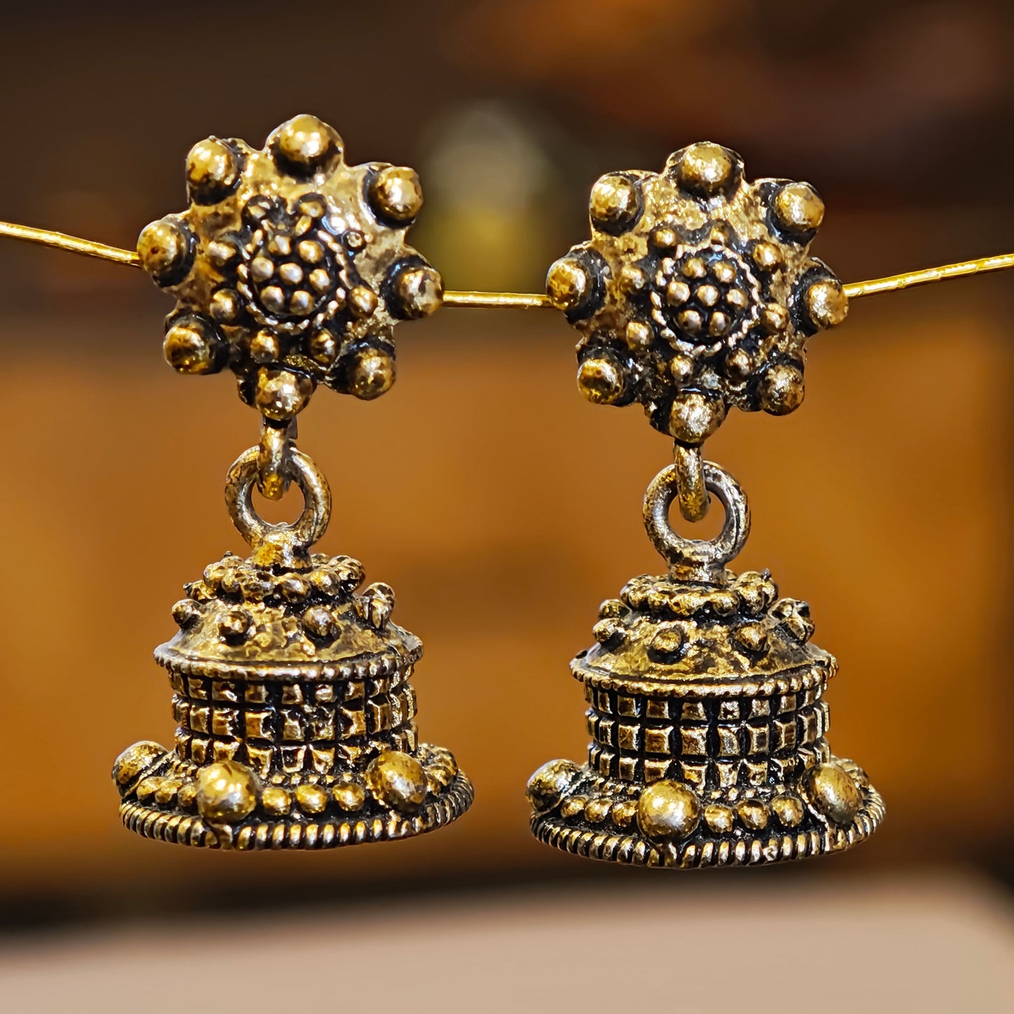 Antique Golden Small Jhumki