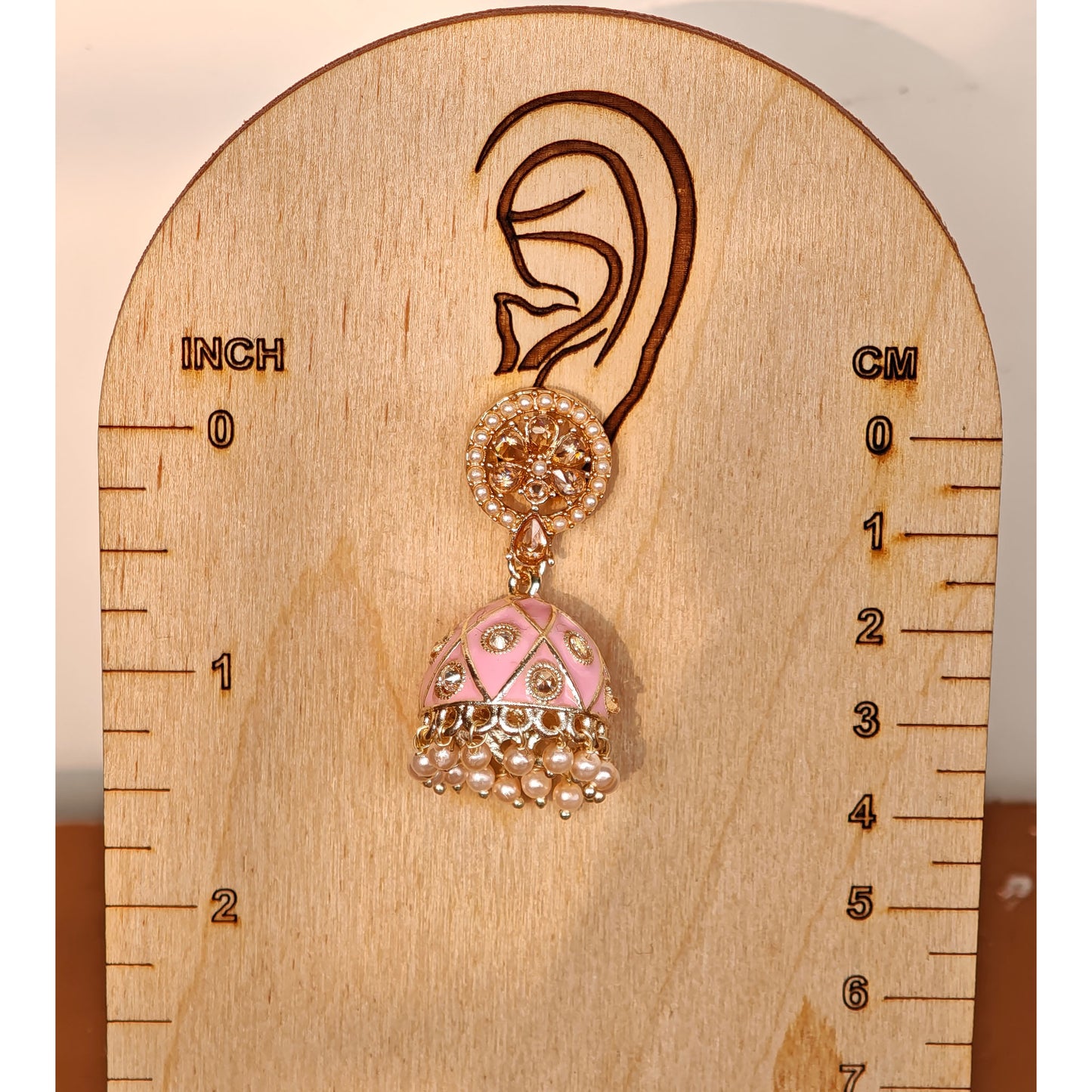 Baby Pink Meenakari Jhumki