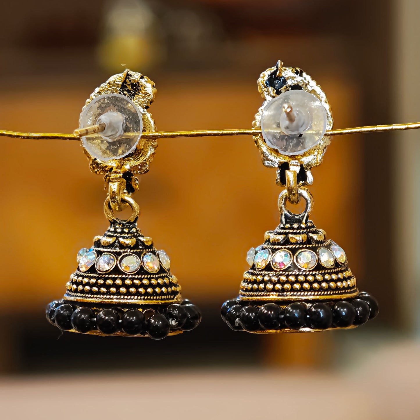 Black Beaded Keri Small Jhumki