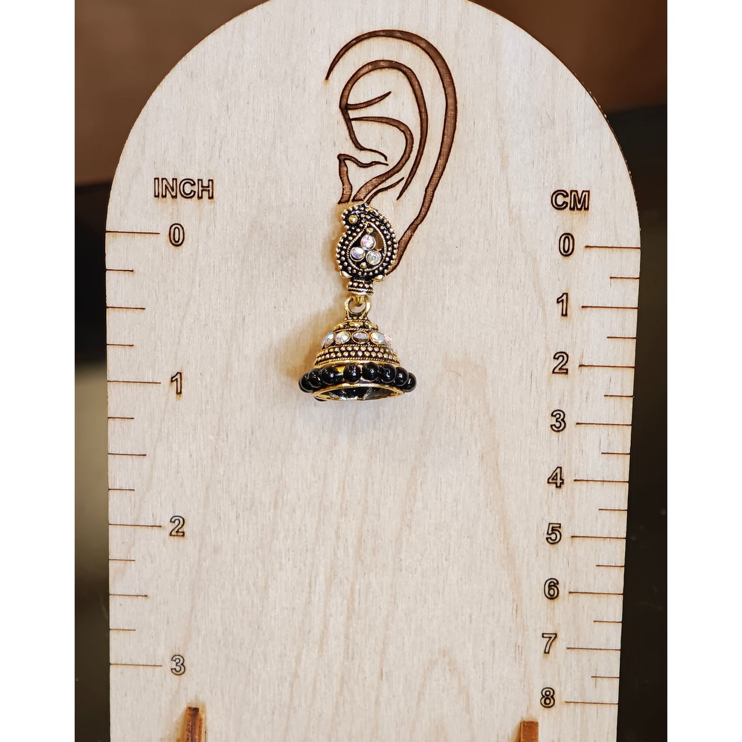 Black Beaded Keri Small Jhumki