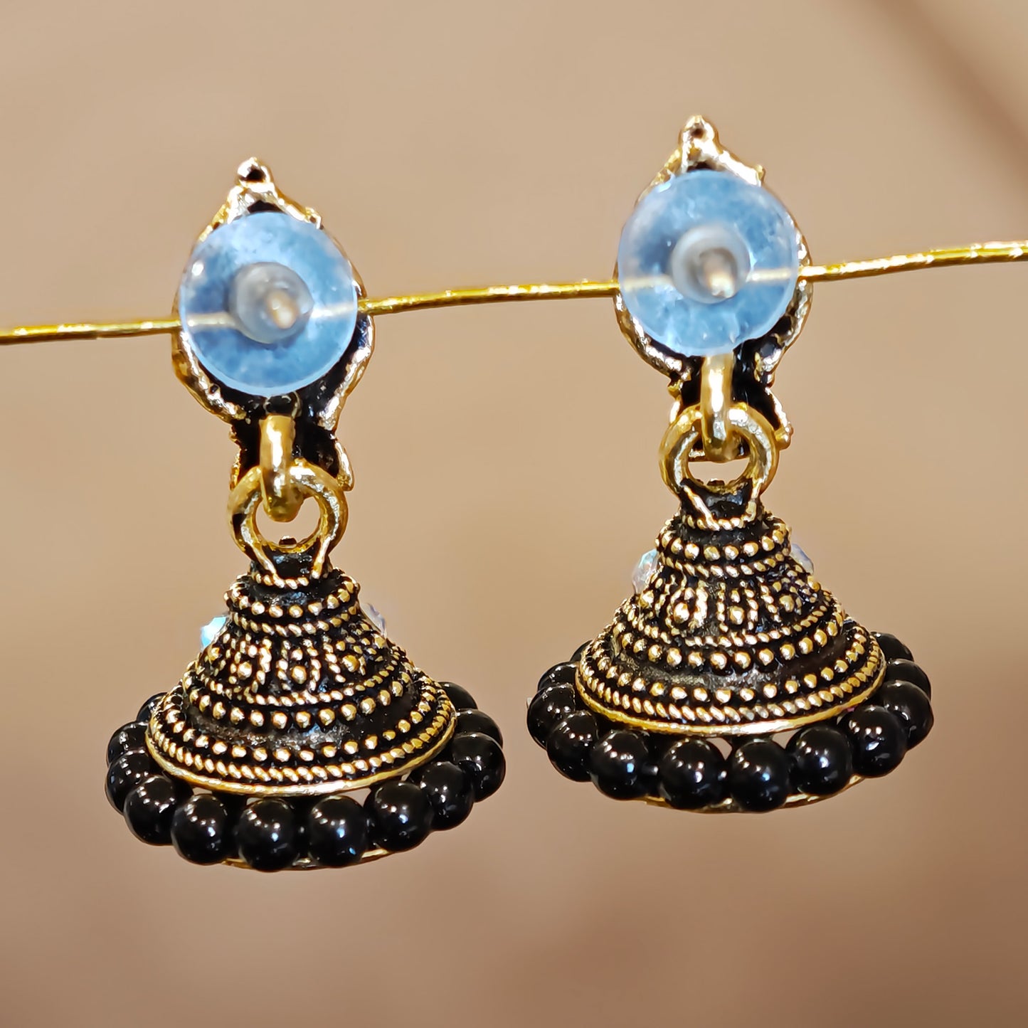 Black Leaf Shaped Jhumki