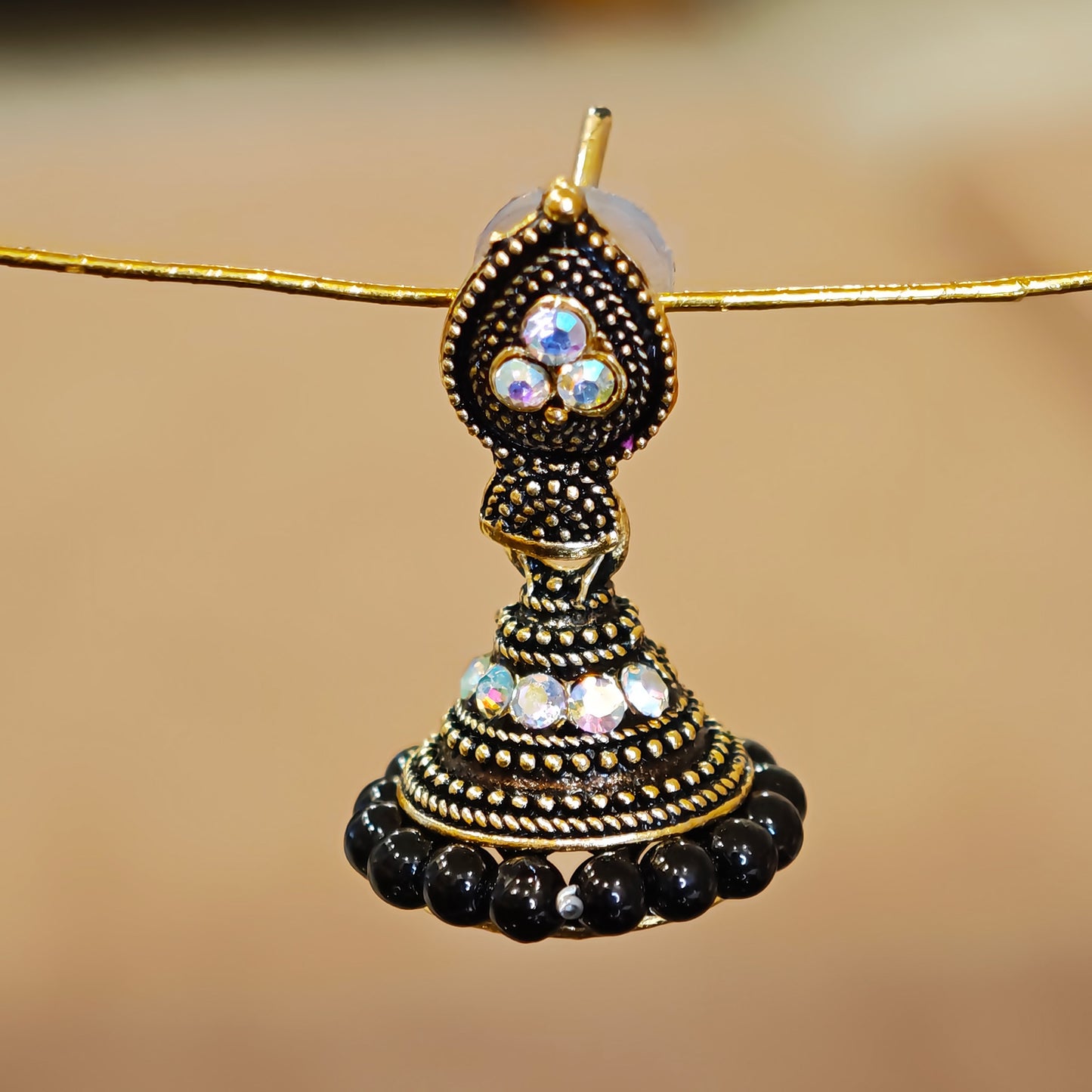 Black Leaf Shaped Jhumki