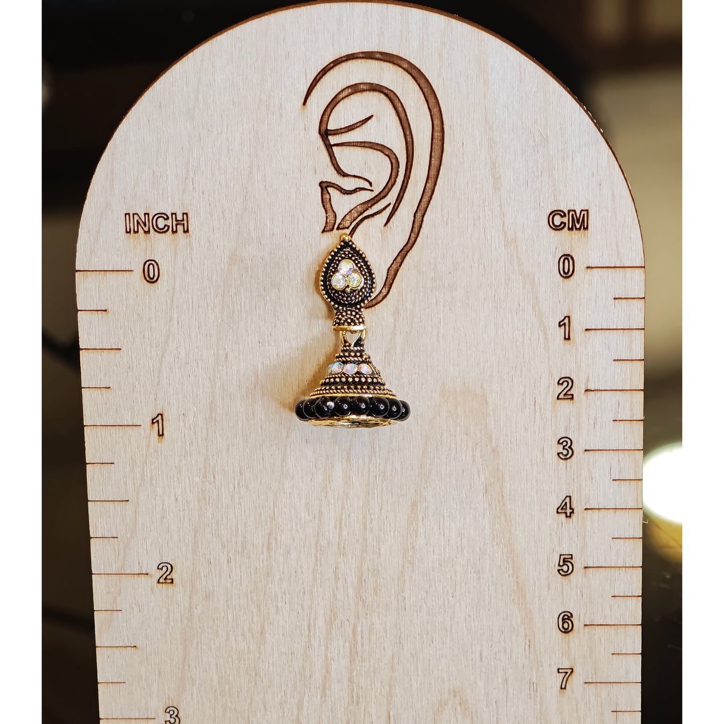 Black Leaf Shaped Jhumki