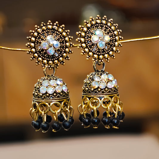 Black Round Top Small Jhumki