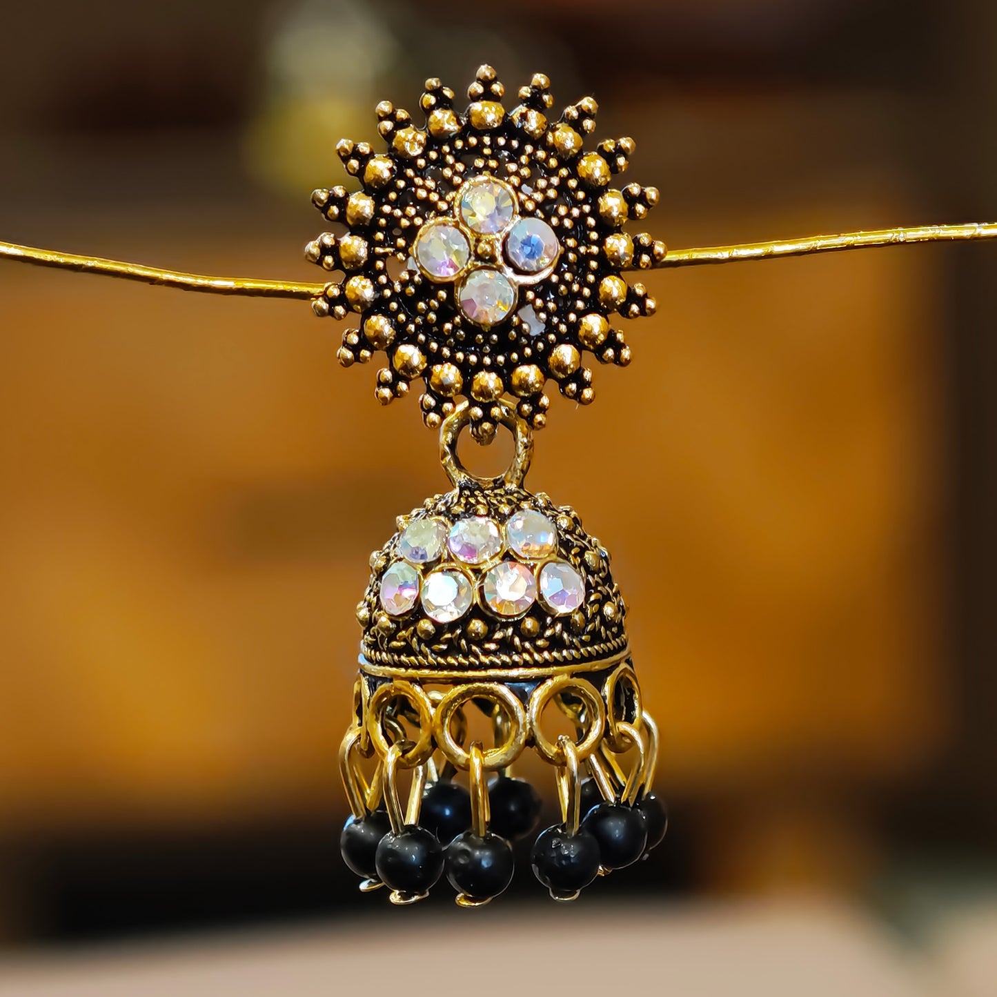 Black Round Top Small Jhumki