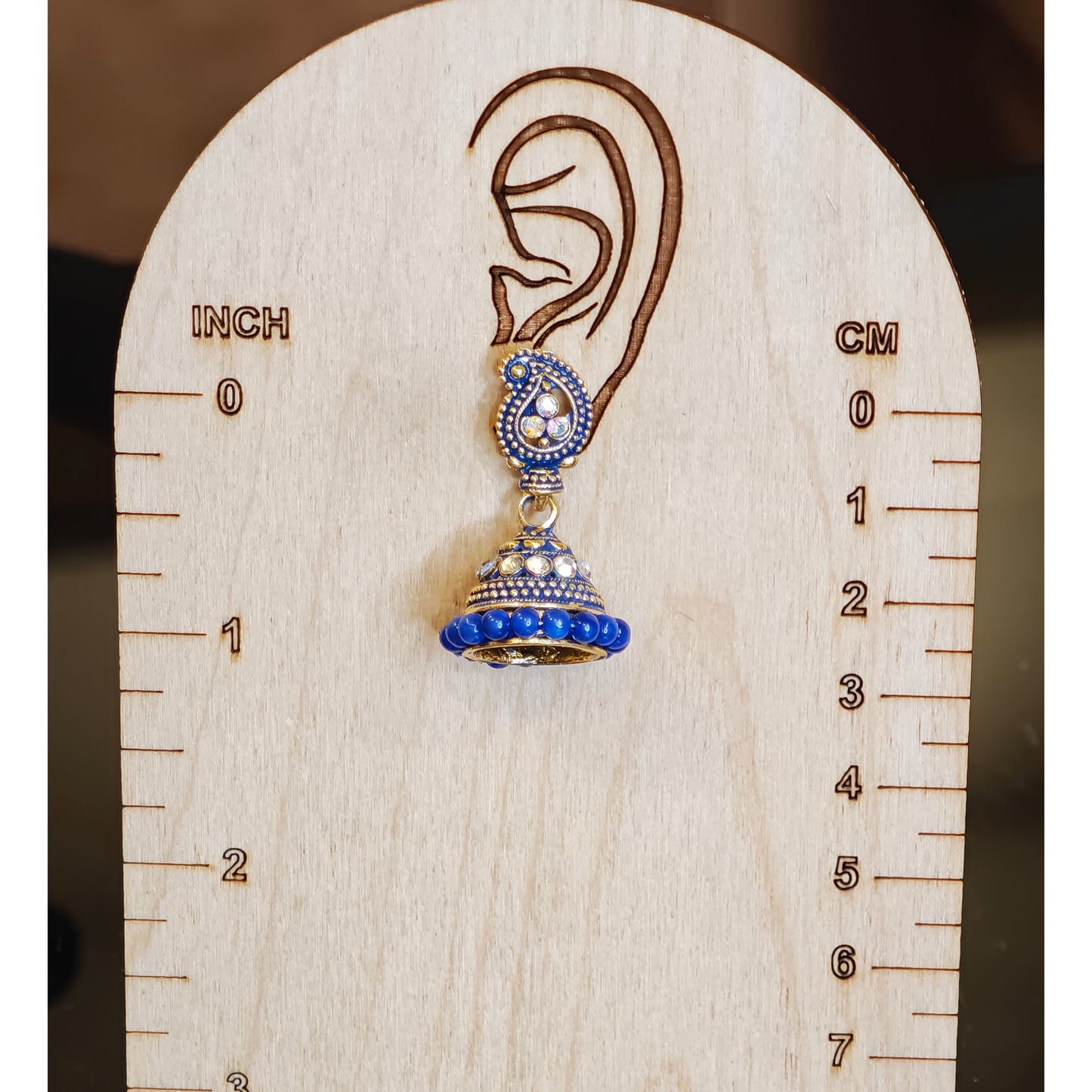 Blue Beaded Keri Small Jhumki