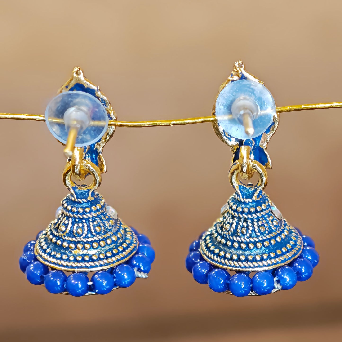 Blue Leaf Shaped Jhumki