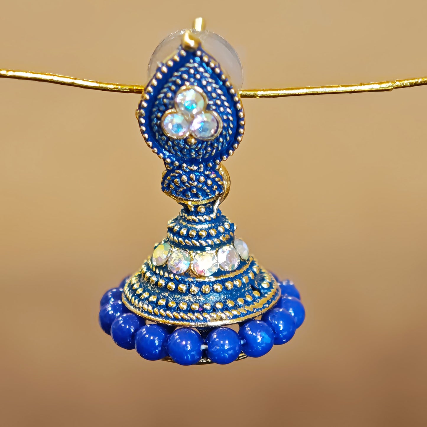 Blue Leaf Shaped Jhumki