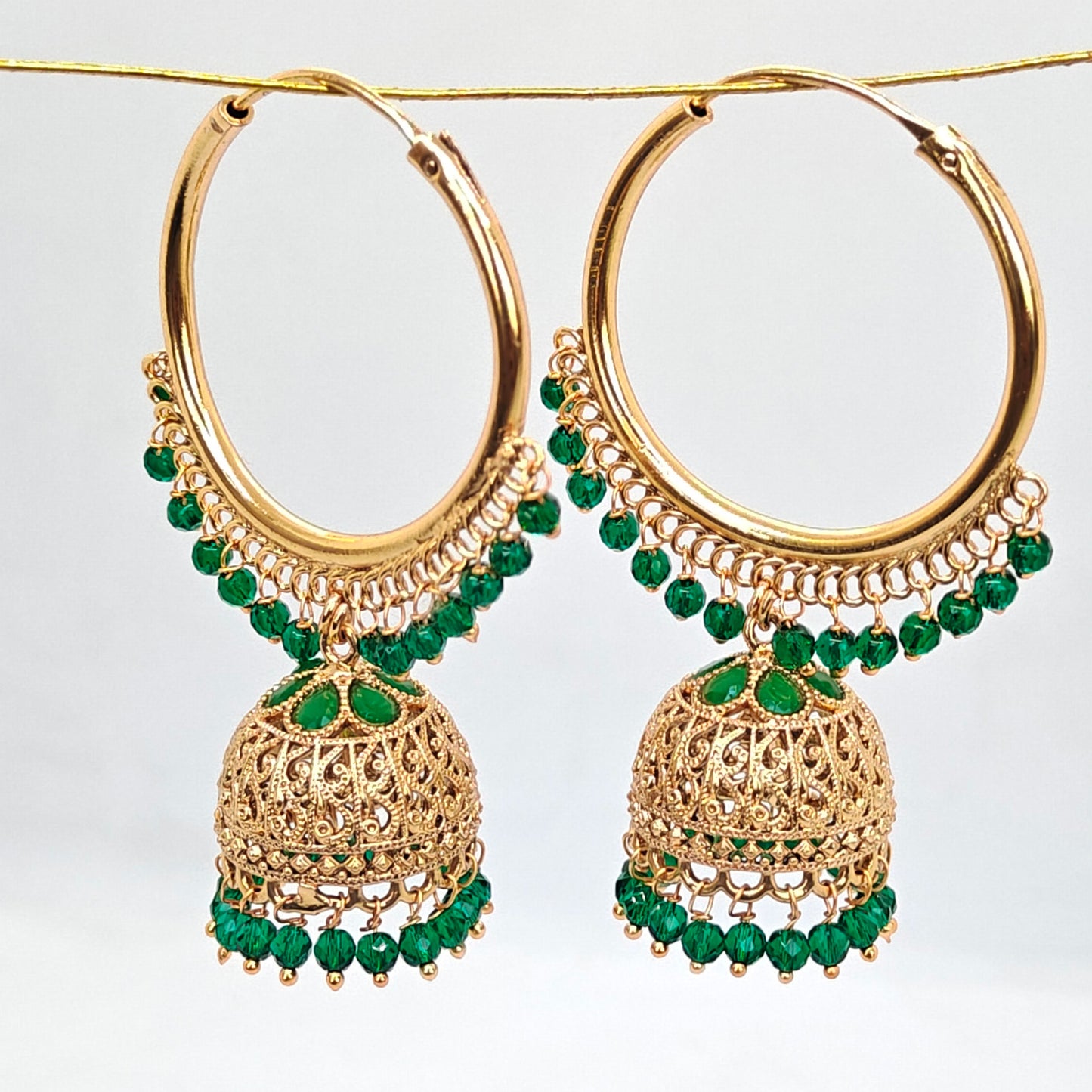 Bottle Green Hoop Big Jhumki