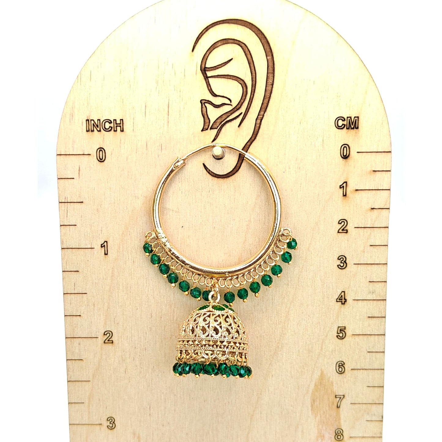 Bottle Green Hoop Big Jhumki