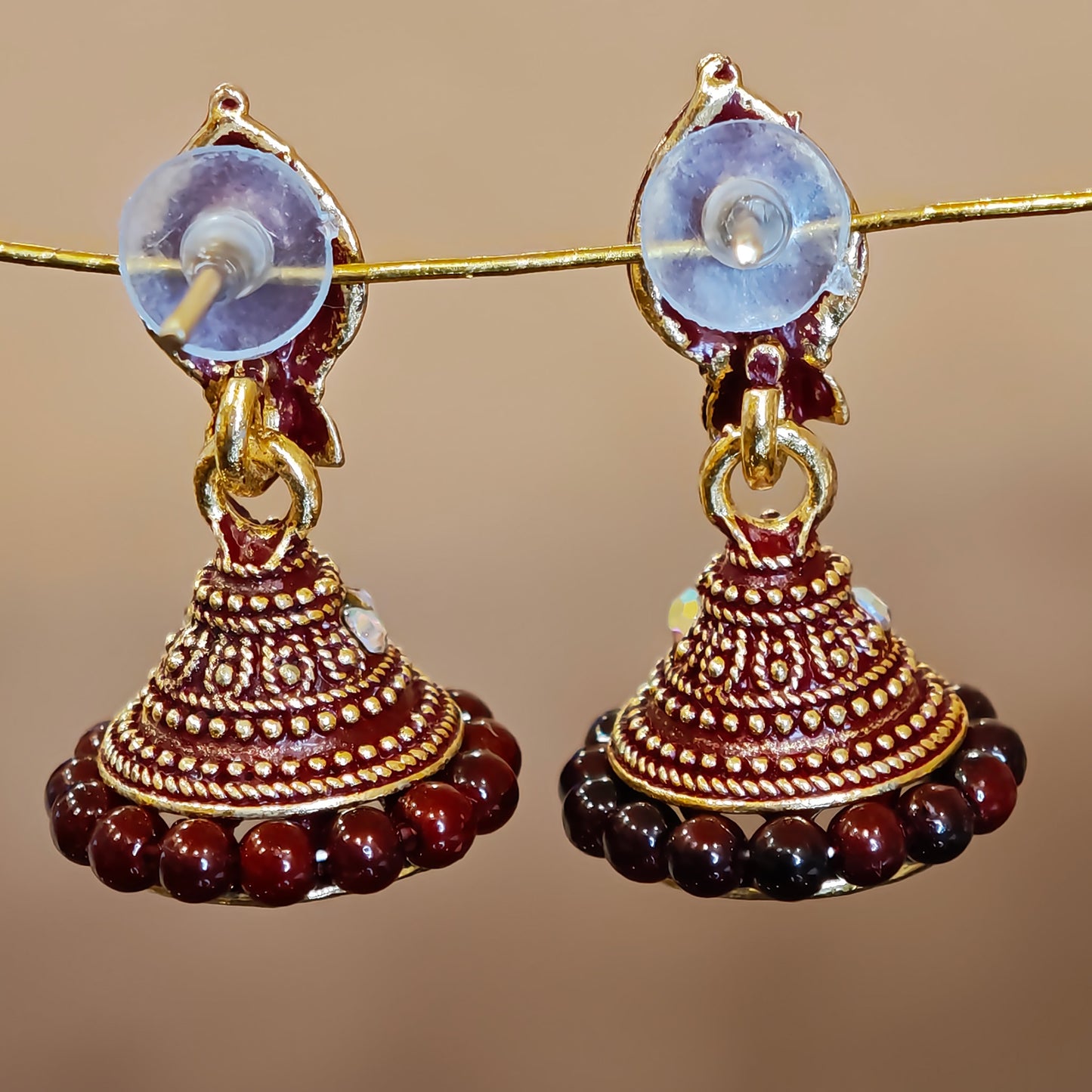 Brown Leaf Shaped Jhumki