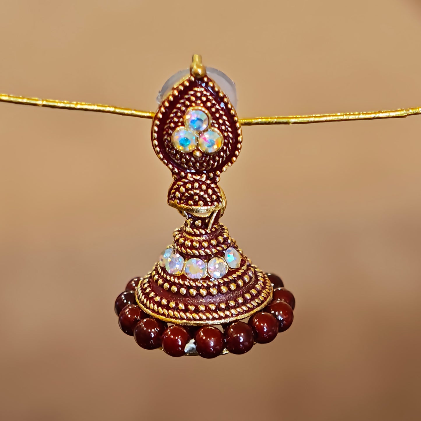 Brown Leaf Shaped Jhumki