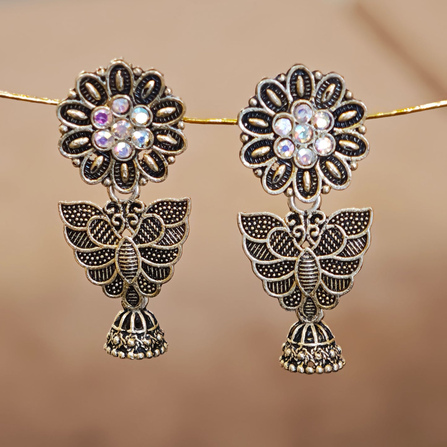 Butterfly Motif Drop Jhumki