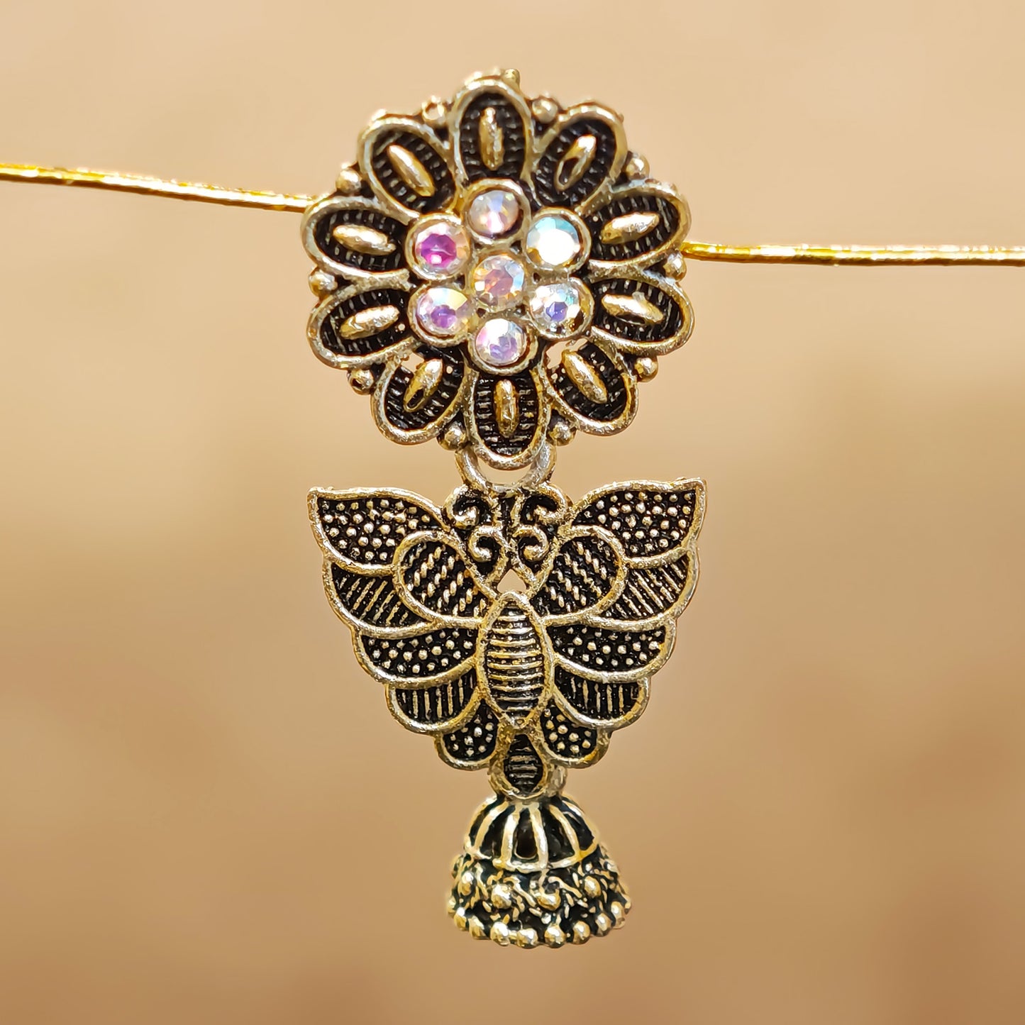 Butterfly Motif Drop Jhumki
