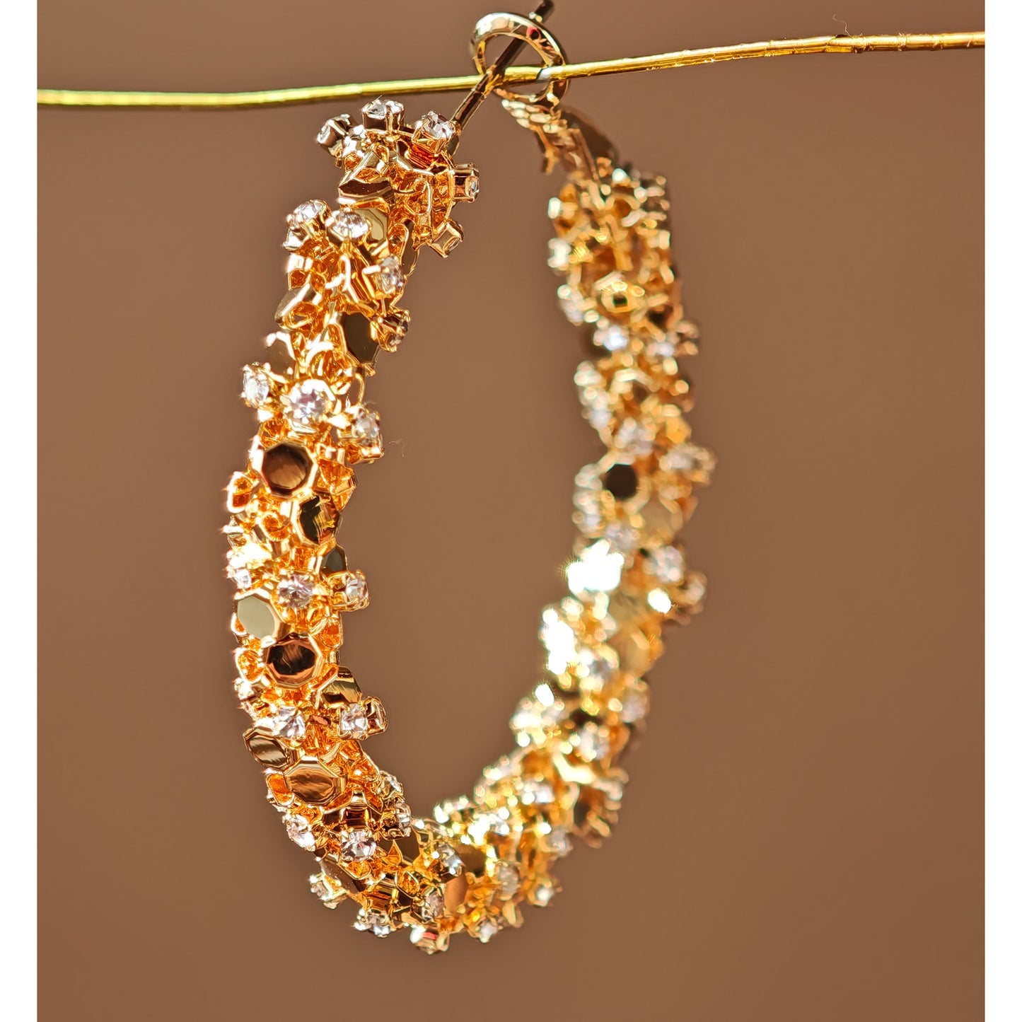 Embellished Hoops Earrings