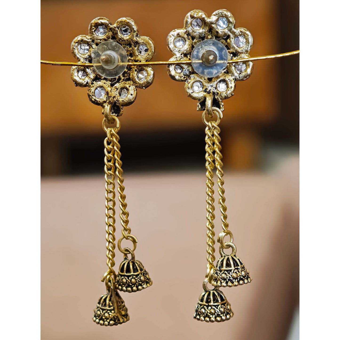 Floral Latkan Small Jhumki