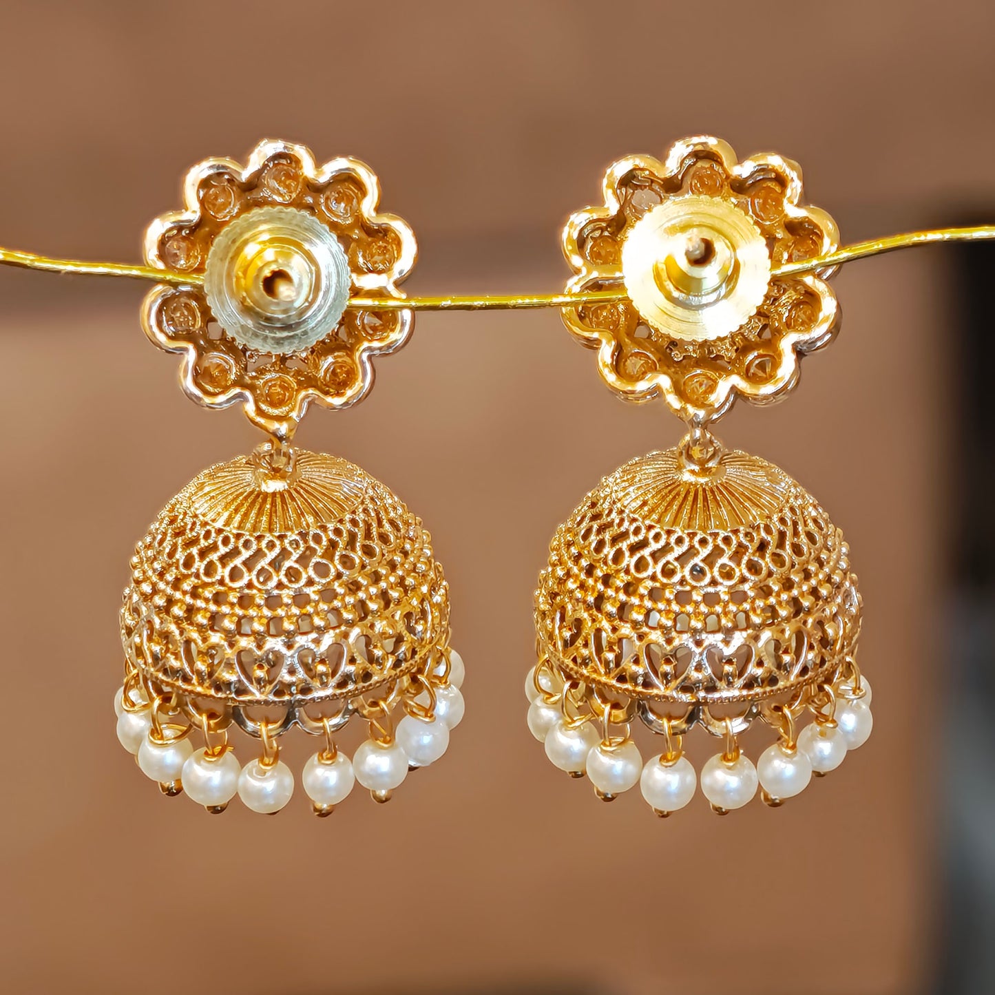 Floral Rosegold Jhumki