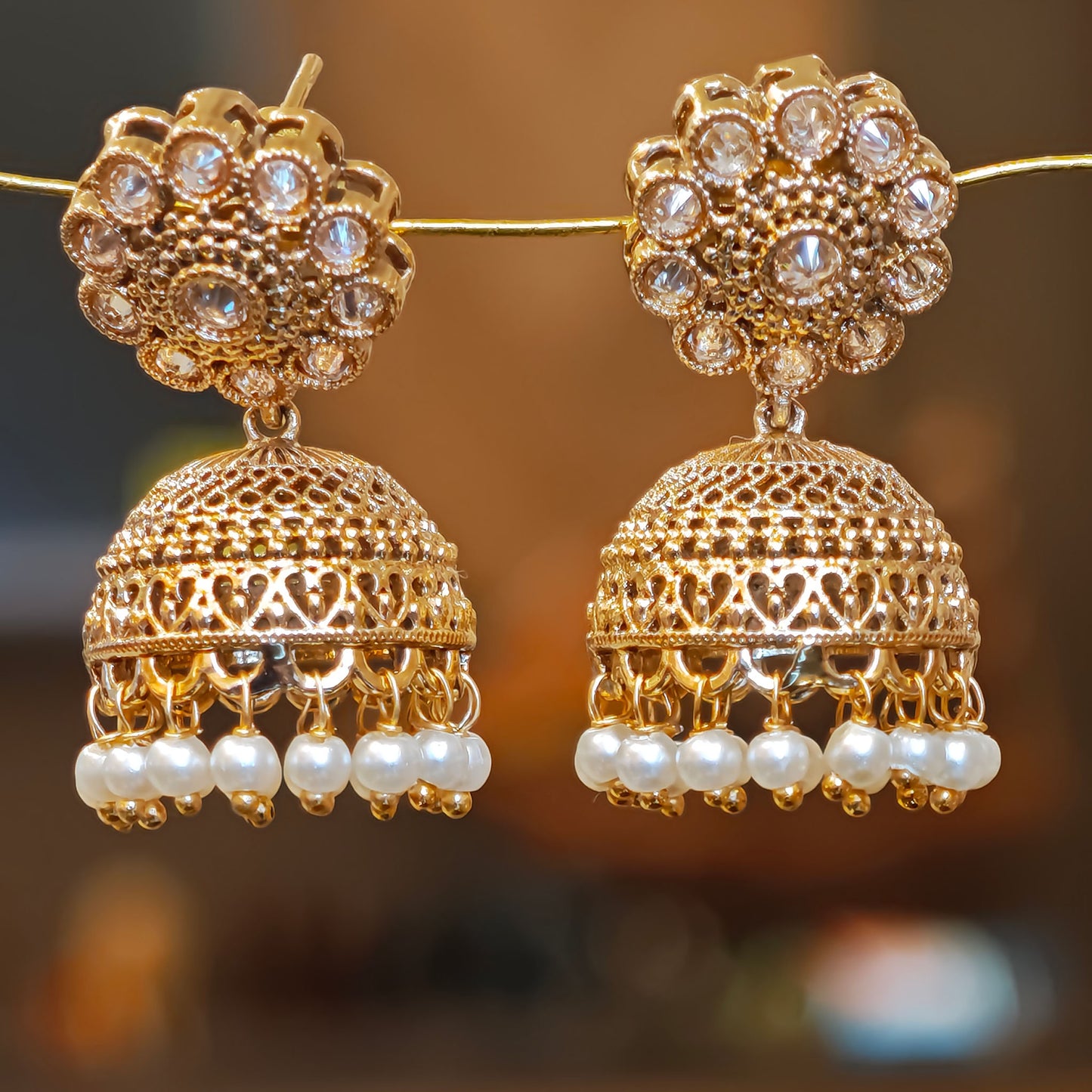 Floral Rosegold Jhumki