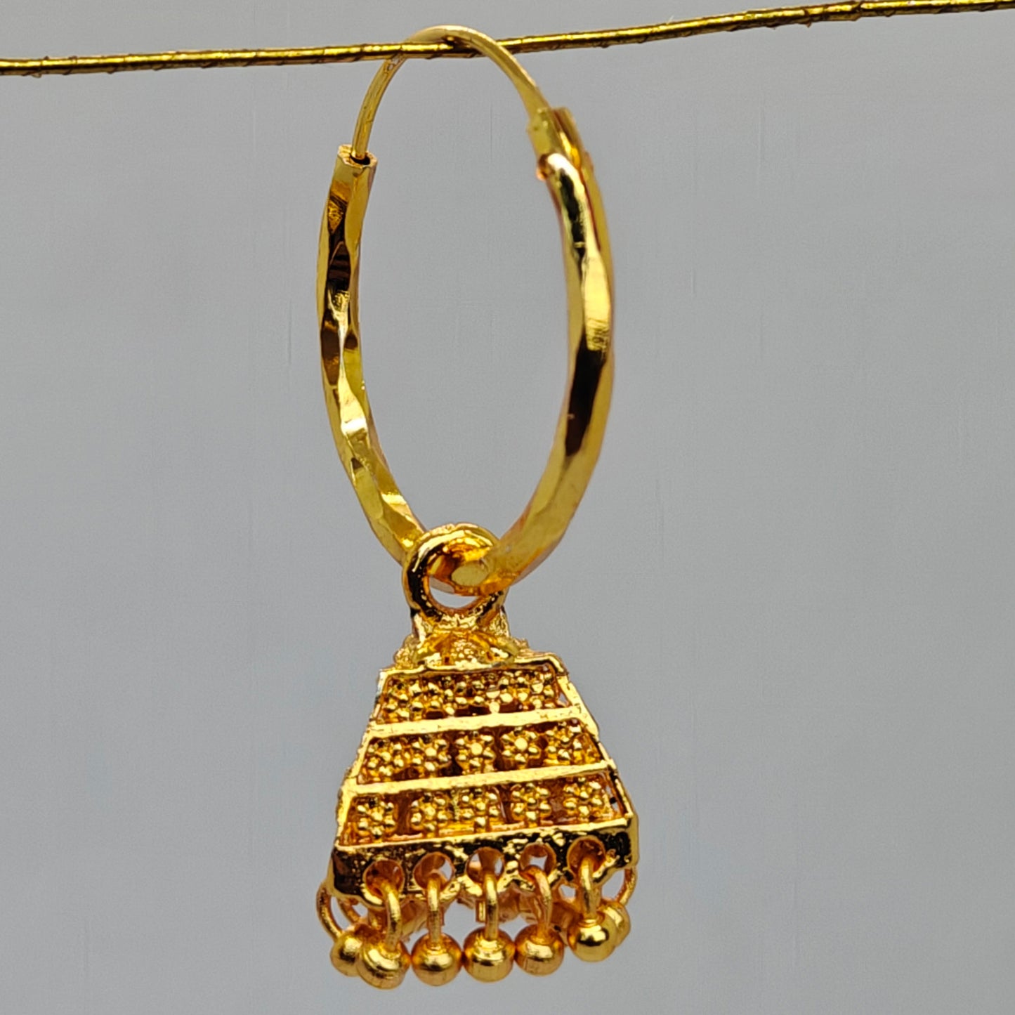 Golden Hoop (Bali) Jhumki Medium