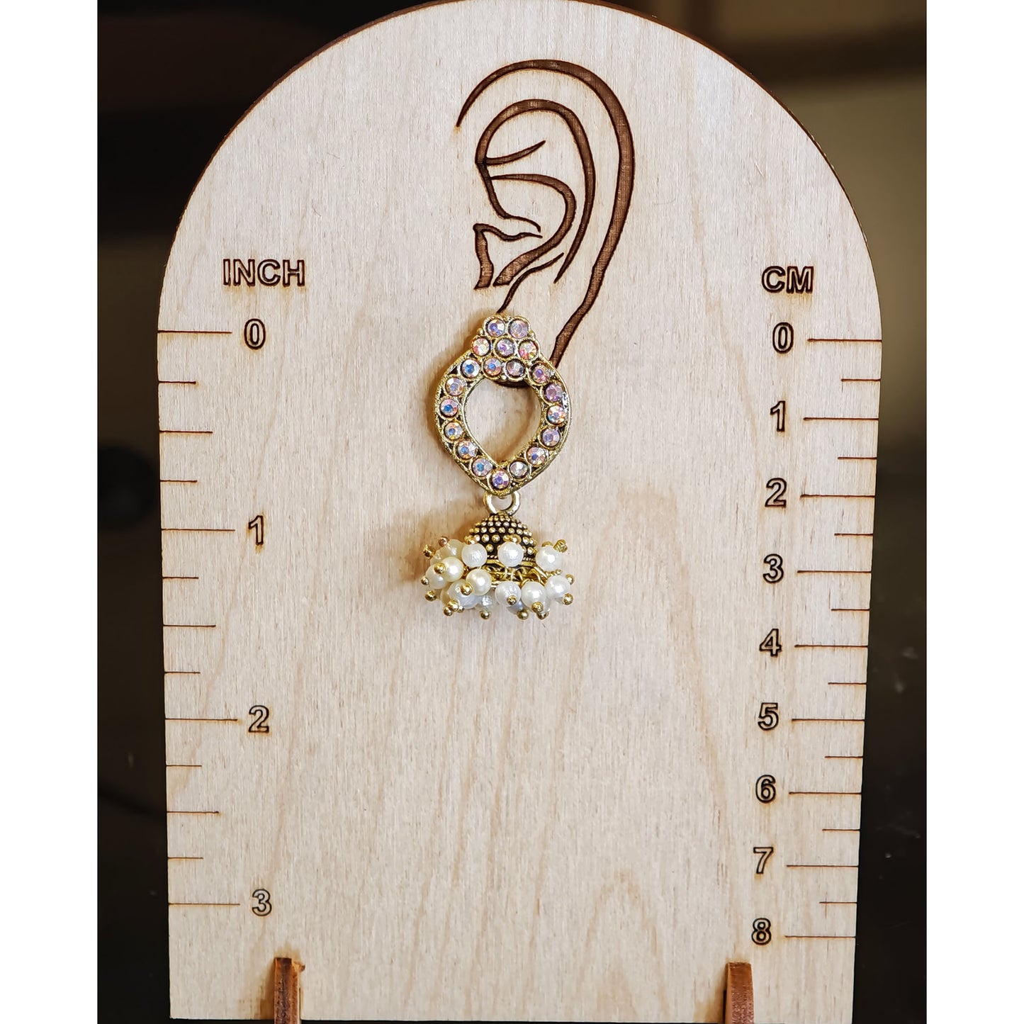 Golden Pearl Cluster Jhumki
