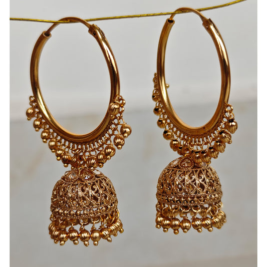 Elegant Golden Hoop Big Jhumki