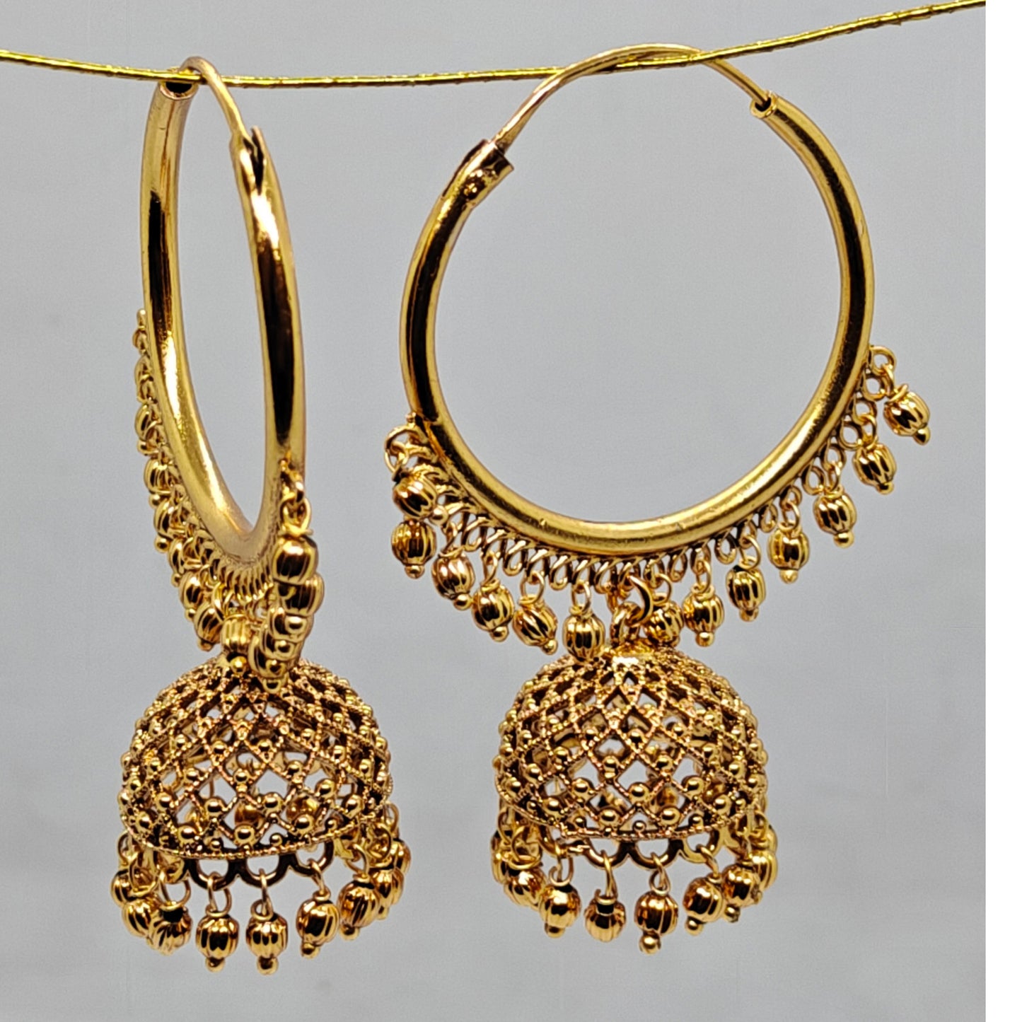 Golden Jaali Hoop Jhumki