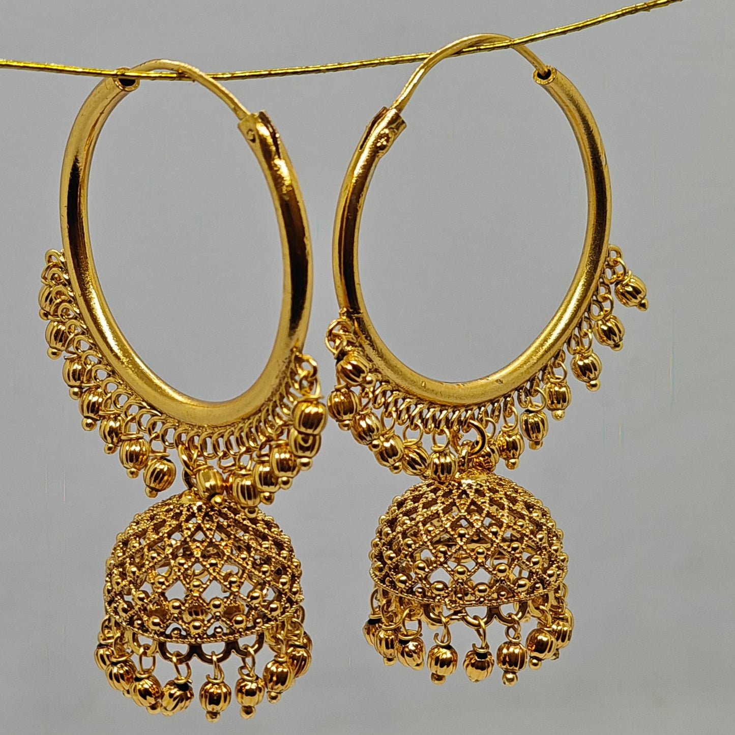 Golden Jaali Hoop Jhumki