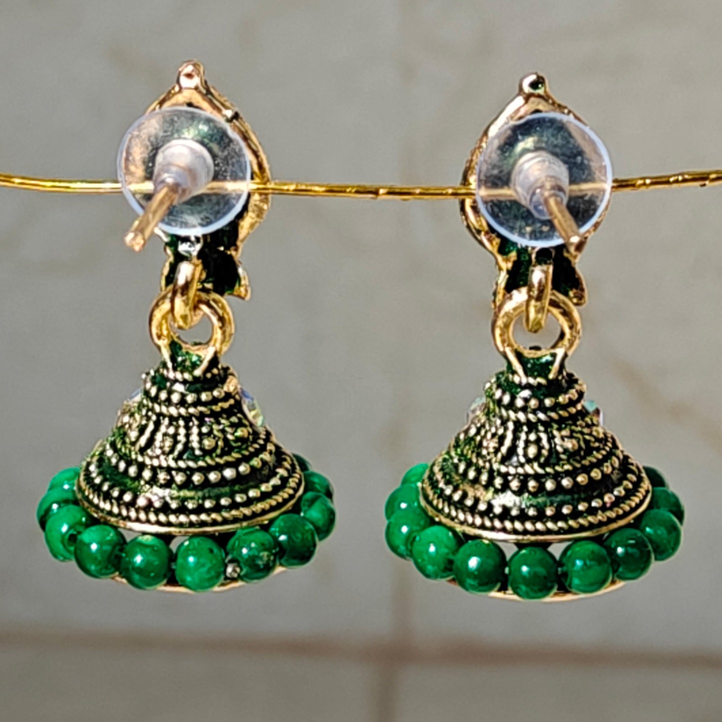 Green Leaf Shaped Jhumki