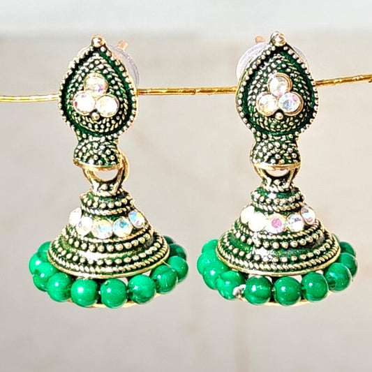 Green Leaf Shaped Jhumki