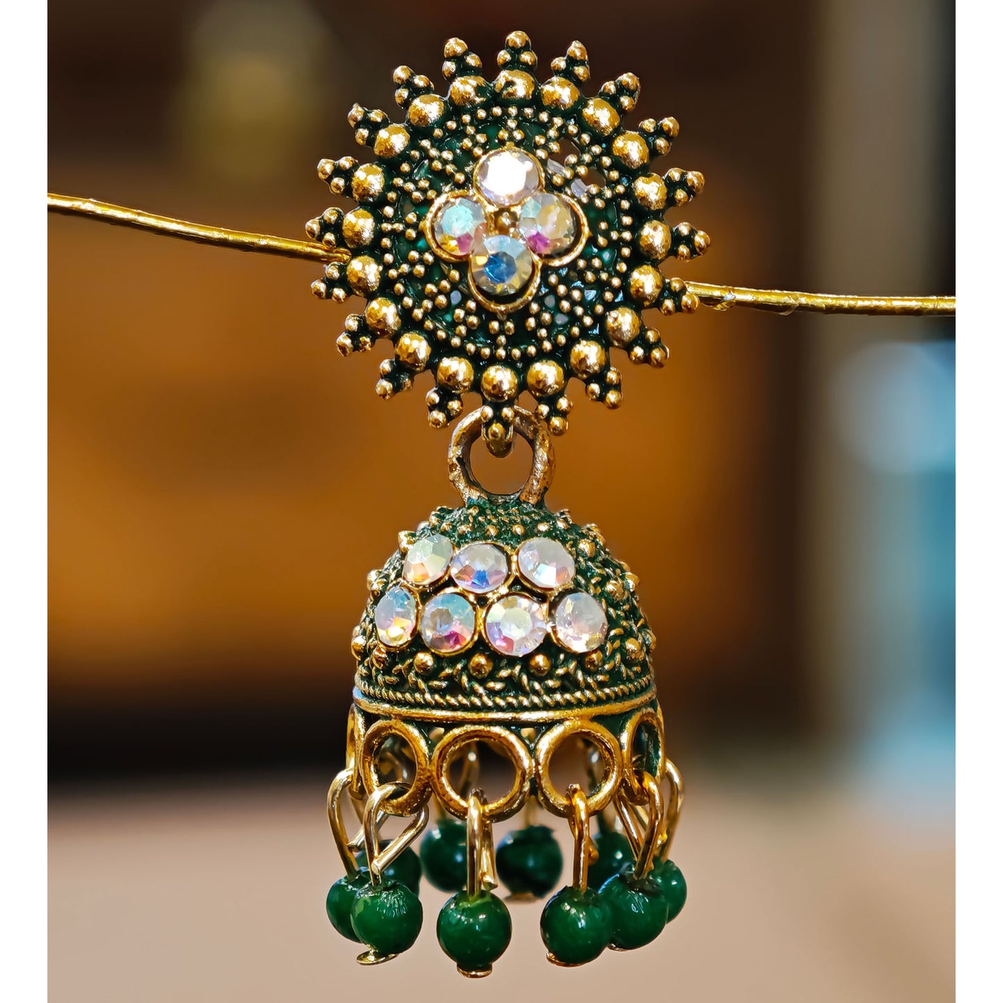Green Round Top Small Jhumki