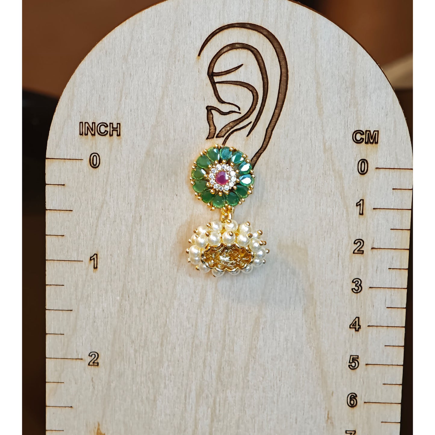 Floral Green Small Size Jhumki