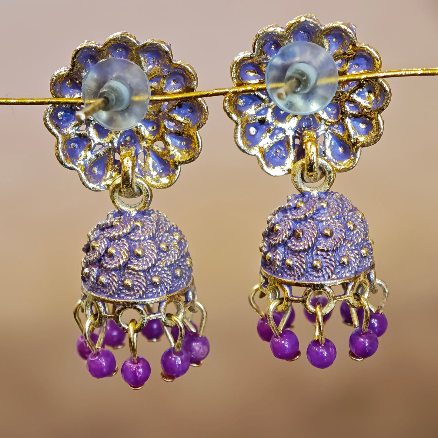 Lavender Floral Small Jhumki