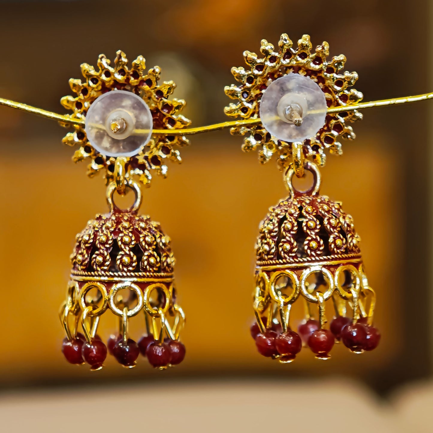 Maroon Round Top Small Jhumki