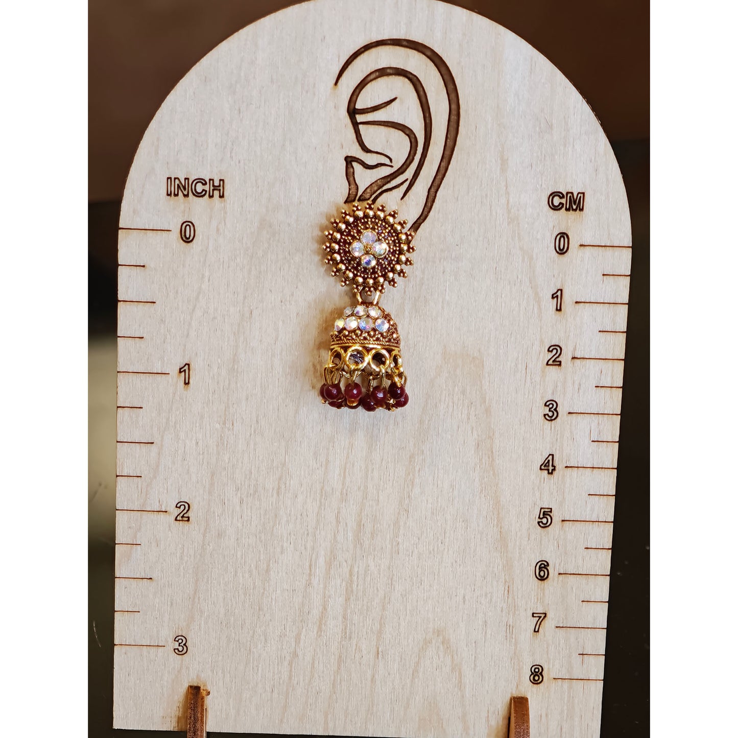 Maroon Round Top Small Jhumki