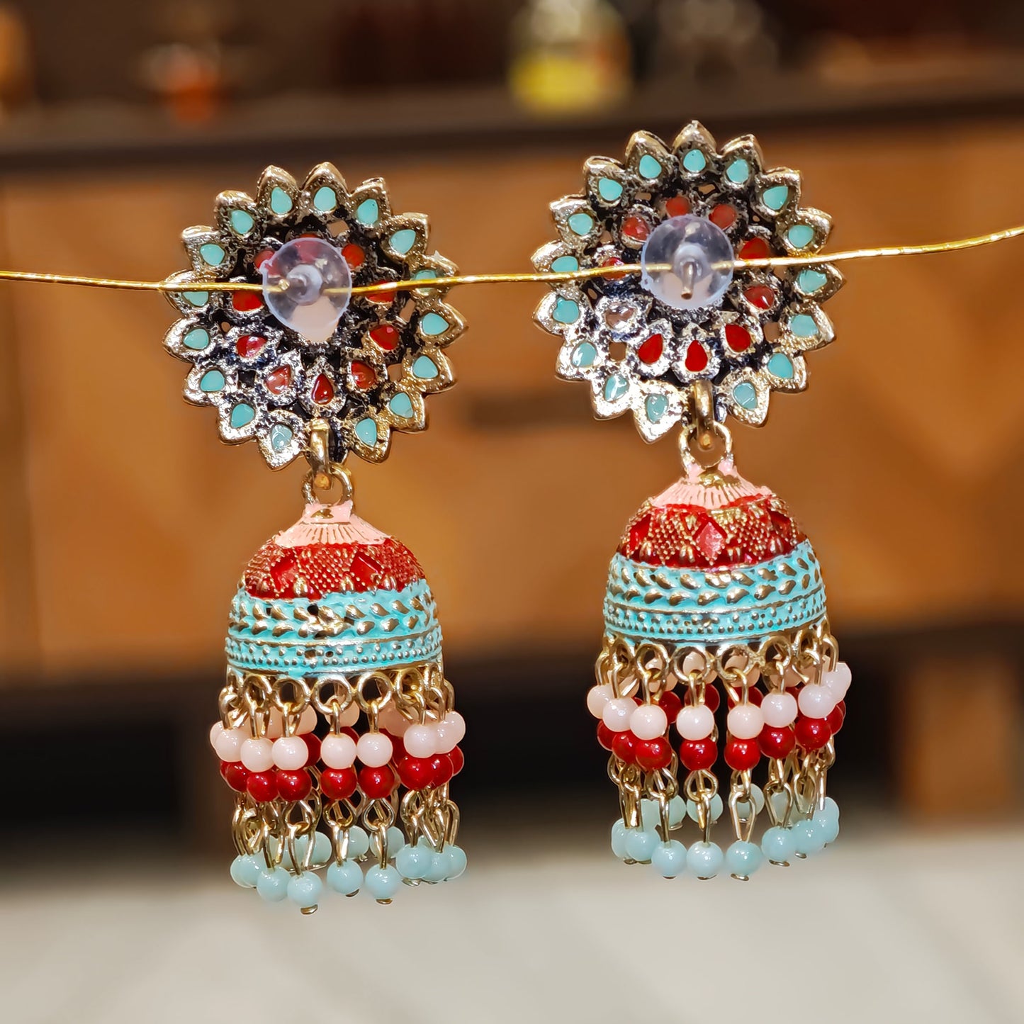 Muticoloured Floral Top Jhumki