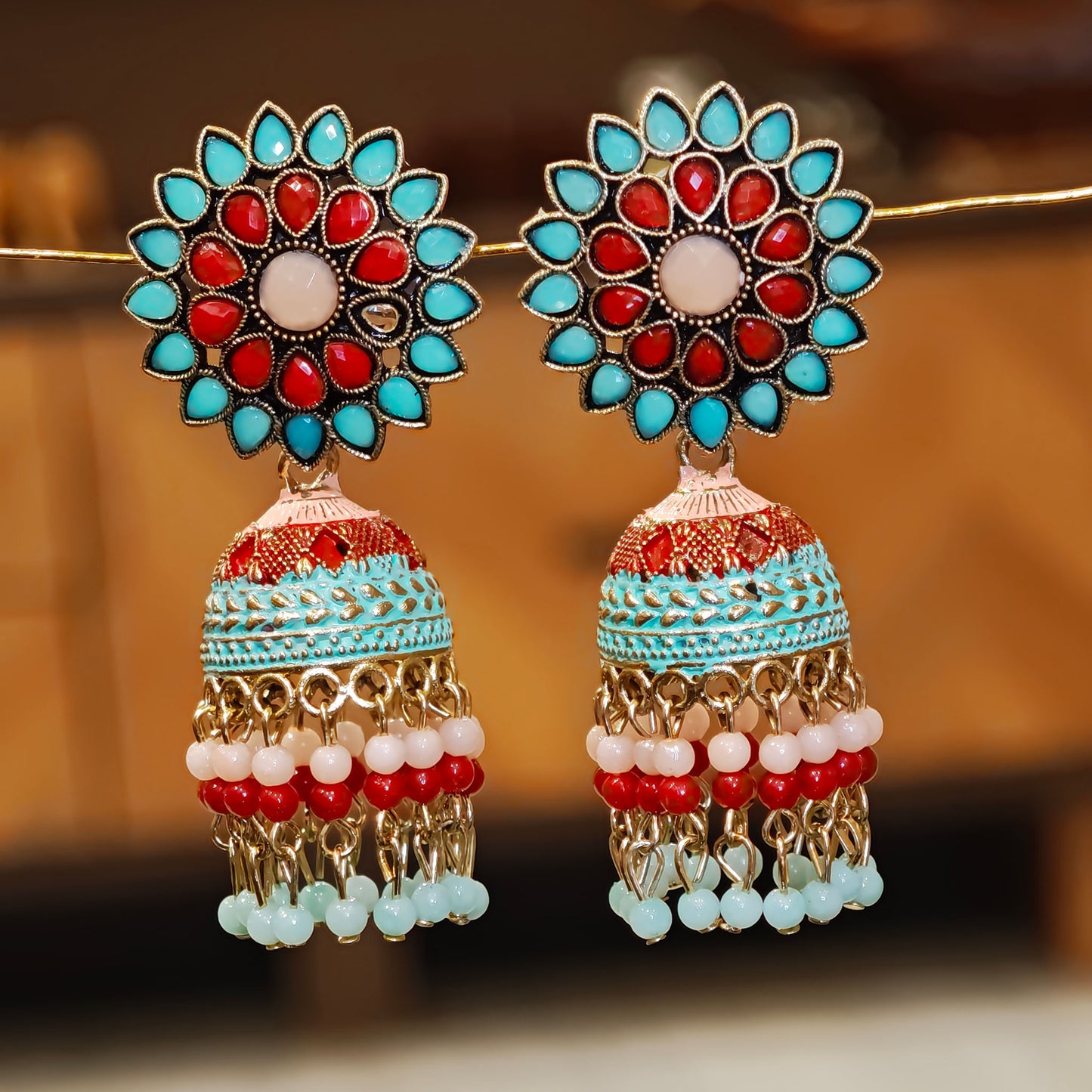 Muticoloured Floral Top Jhumki