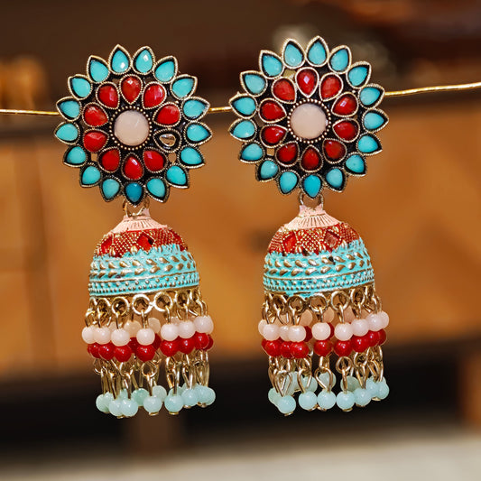 Muticoloured Floral Top Jhumki