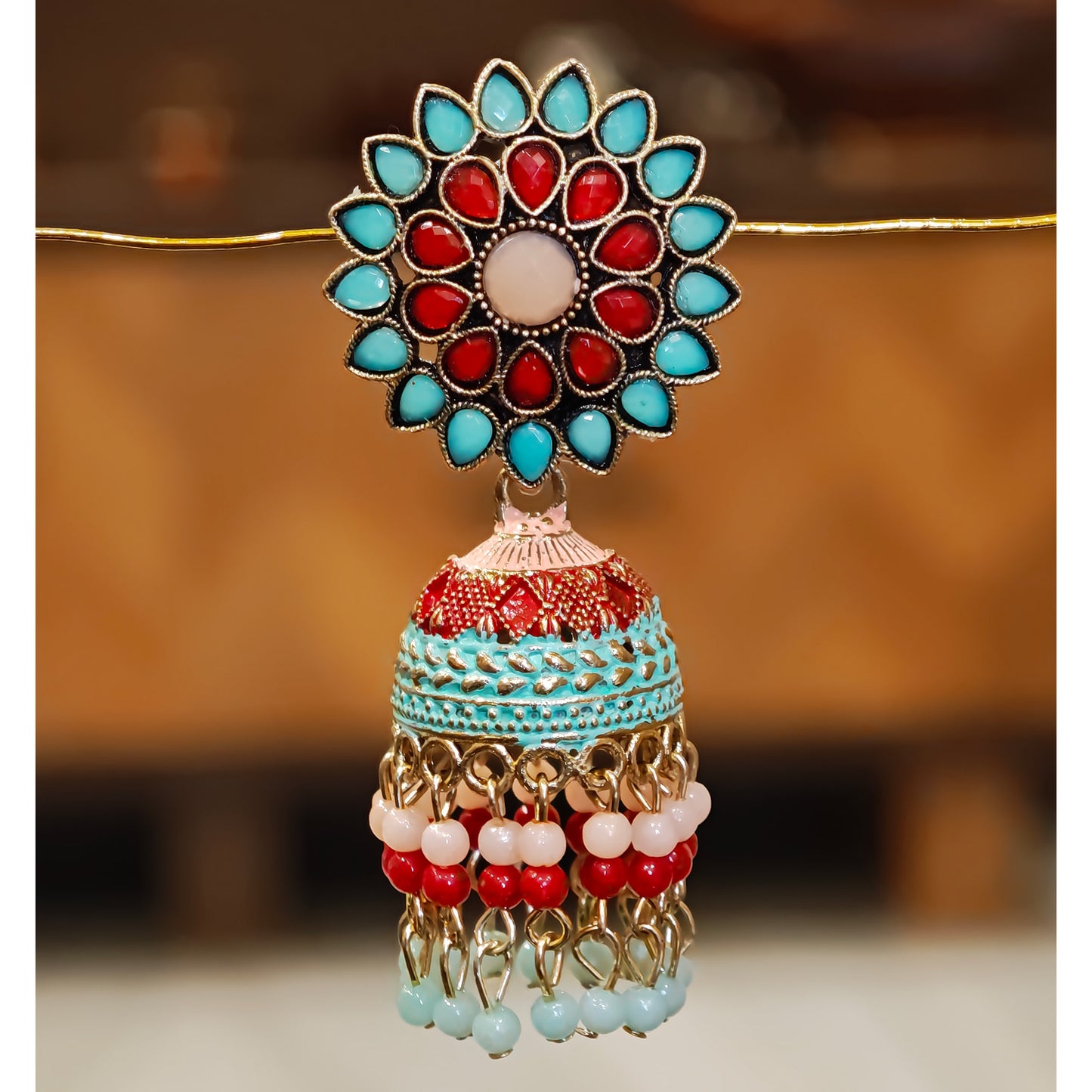 Muticoloured Floral Top Jhumki