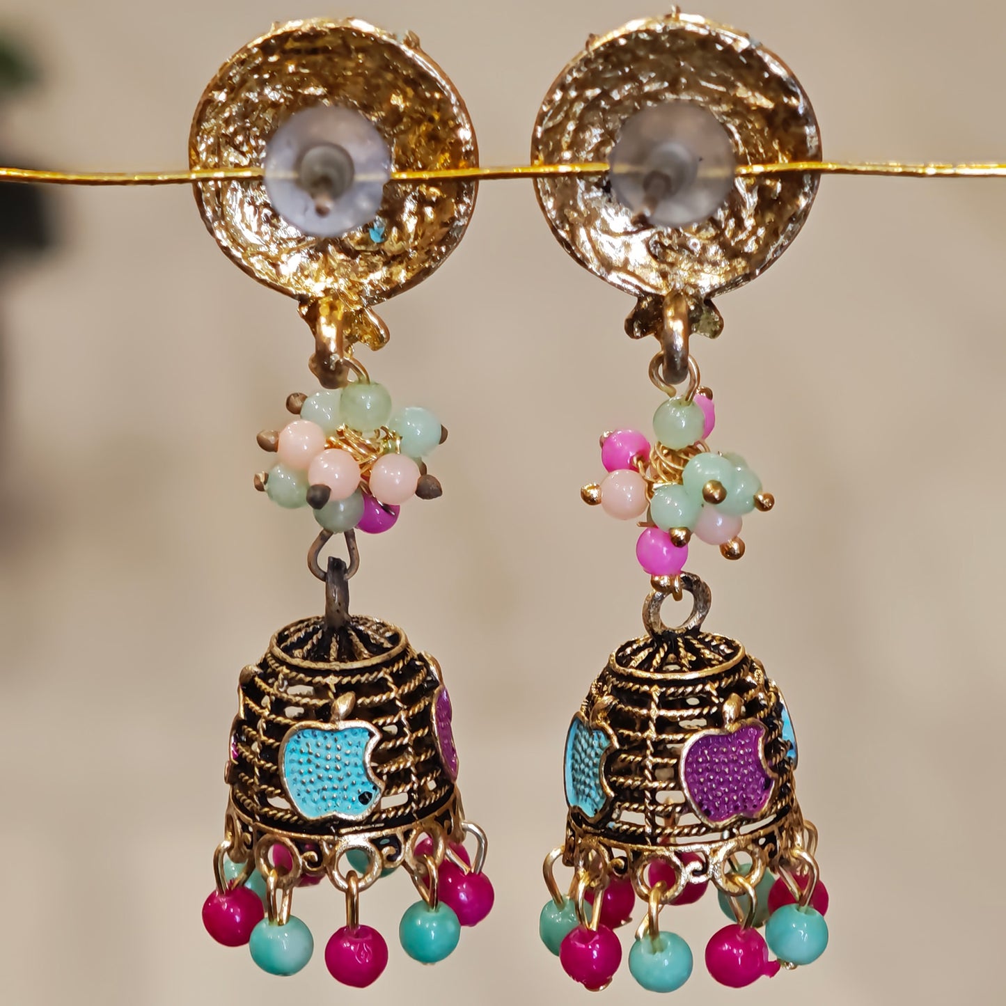 Multicoloured Round Top Jhumki