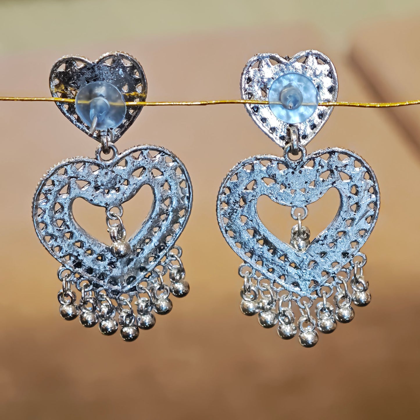 Oxidized Heart Shaped Dangler