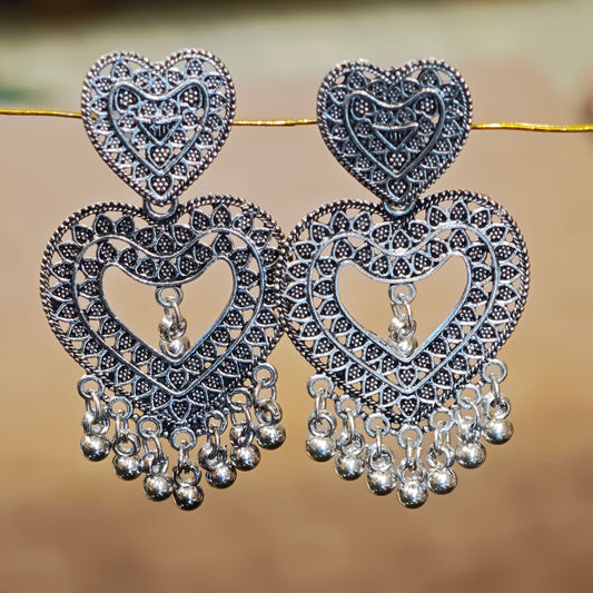 Oxidized Heart Shaped Dangler