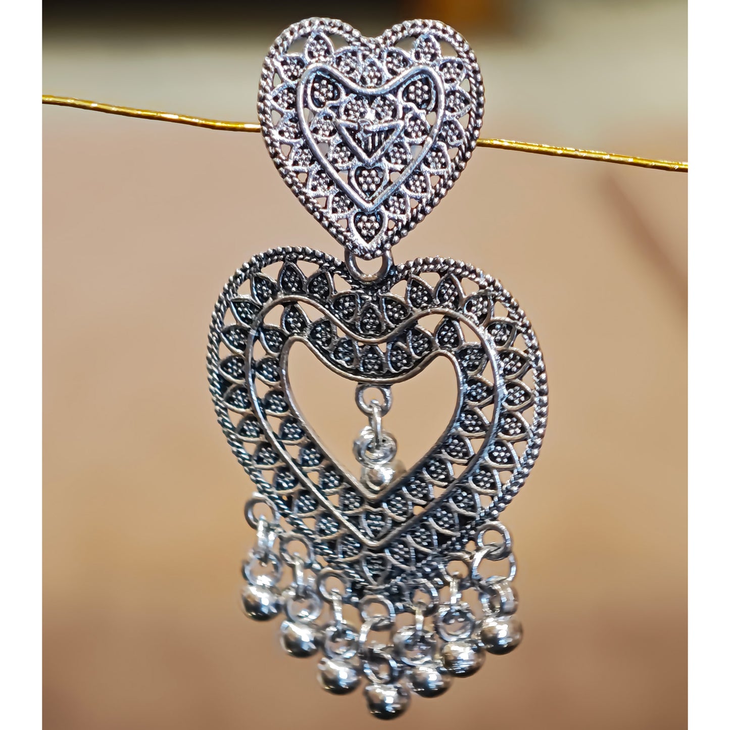 Oxidized Heart Shaped Dangler