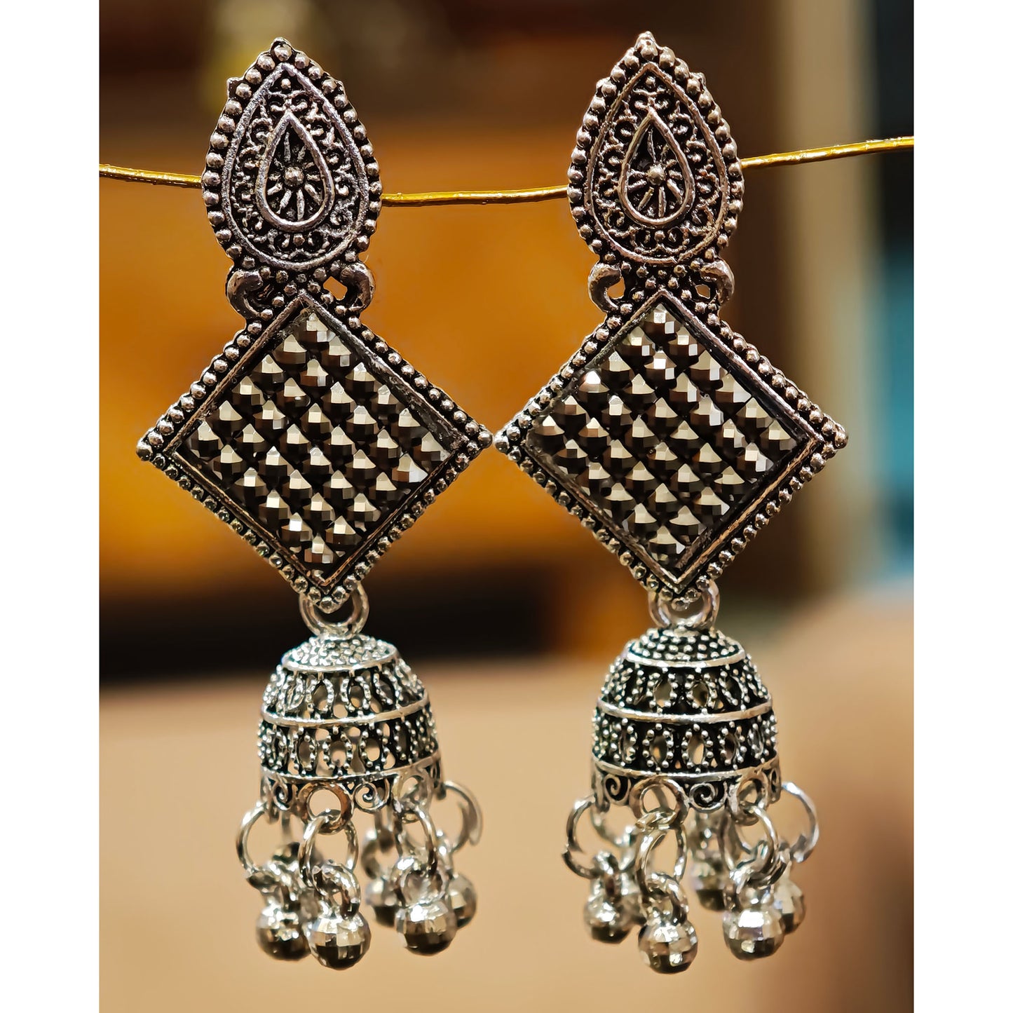Oxidized Latkan Jhumki