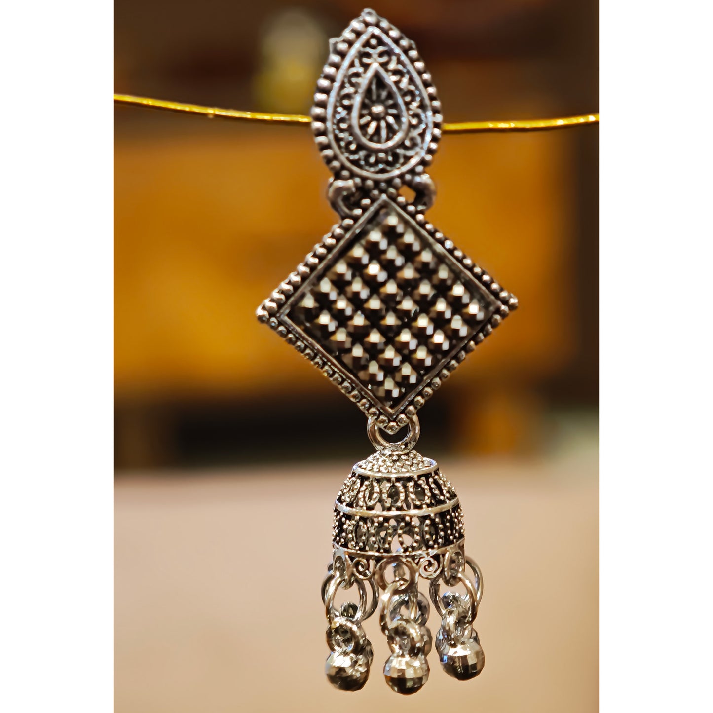 Oxidized Latkan Jhumki