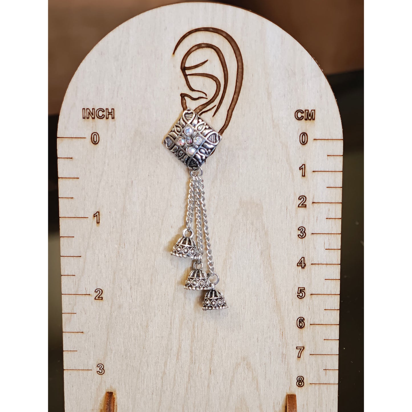 Oxidized Square Latkan Jhumki