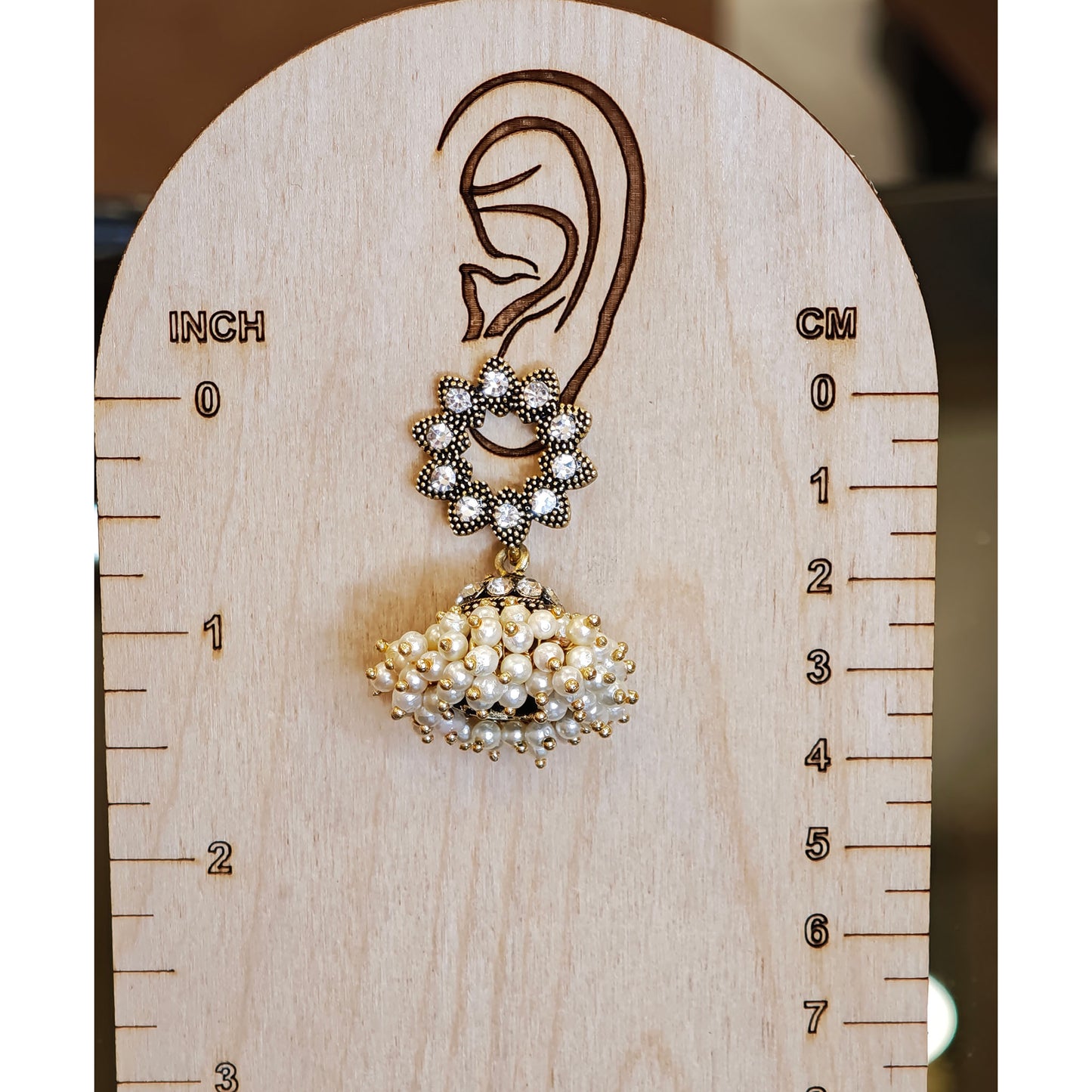Pearl Cluster Floral Stud Jhumki